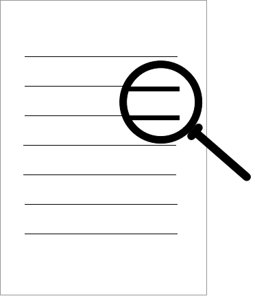 image of magnifying glass over paper